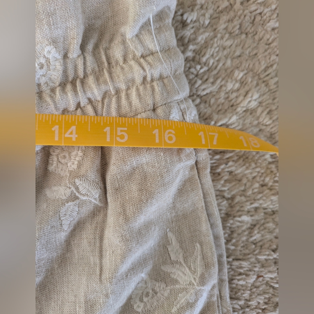 NWOT House Of Harlow 1960 Embroidered Drawstring Linen Pants M - Picture 4 of 5